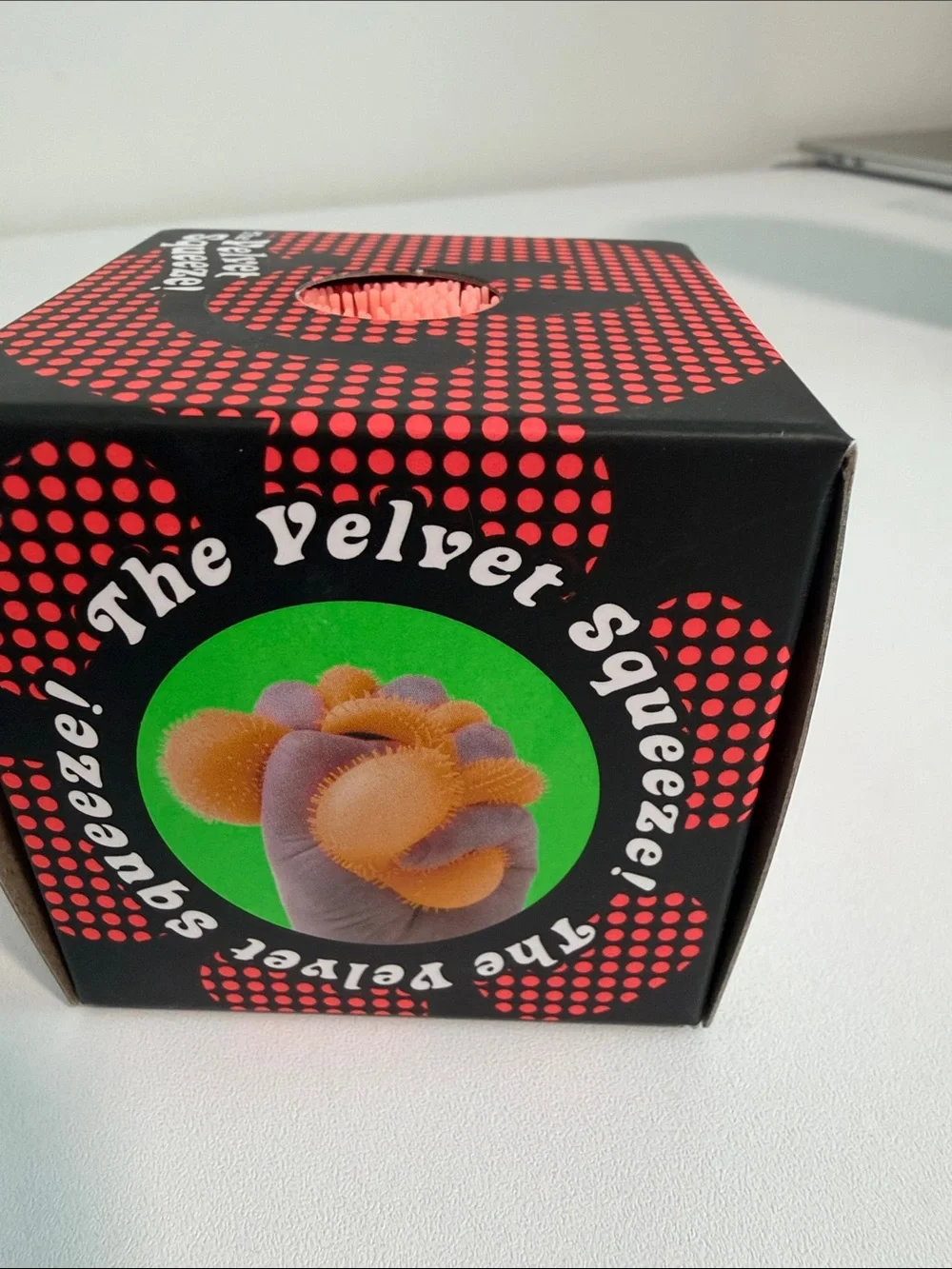 NeeDoh Flower Power Fuzz Ball - Orange New velvet squeeze fidget toy squishy